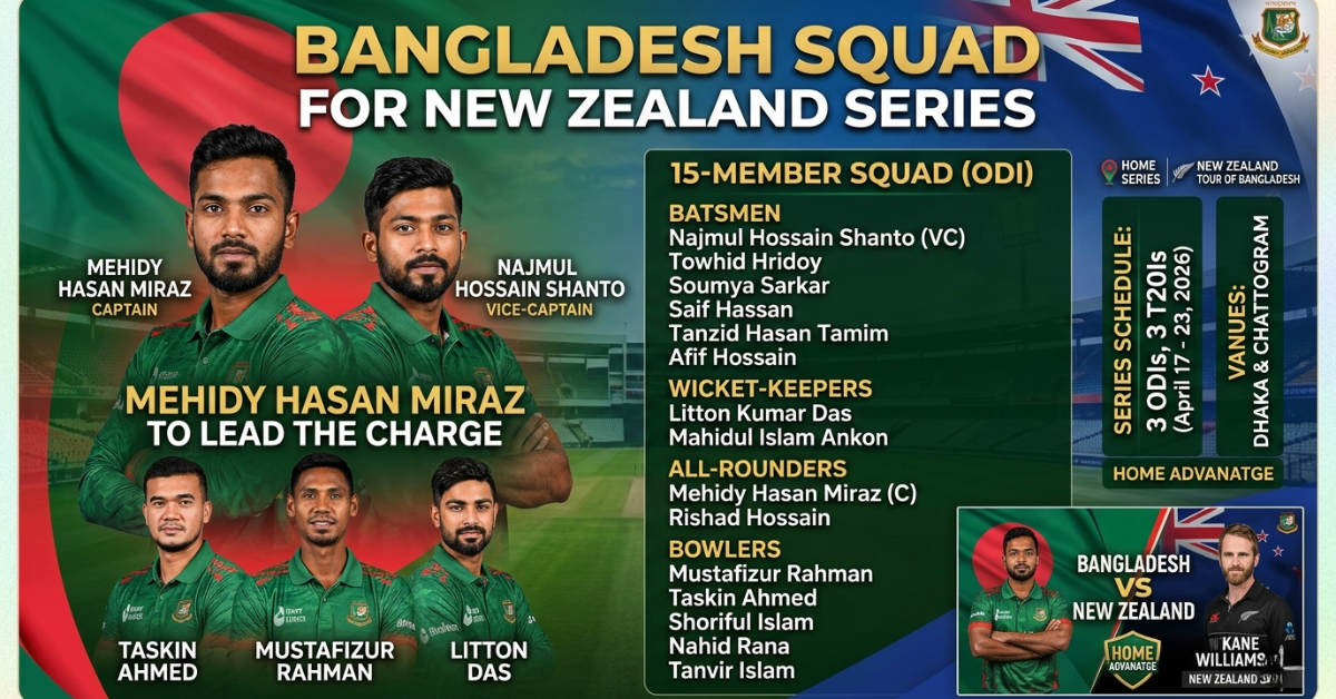 Bangladesh Squad for New Zealand Series